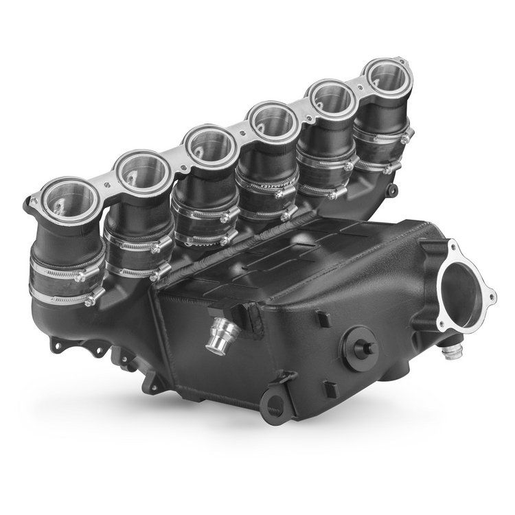 Intake manifold with integrated intercooler. BMW S58 engine. 